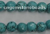 CWB423 15.5 inches 10mm faceted round howlite turquoise beads