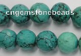 CWB426 15.5 inches 14mm faceted round howlite turquoise beads