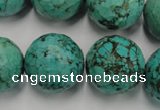 CWB428 15.5 inches 18mm faceted round howlite turquoise beads