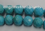 CWB434 15.5 inches 12mm faceted round howlite turquoise beads