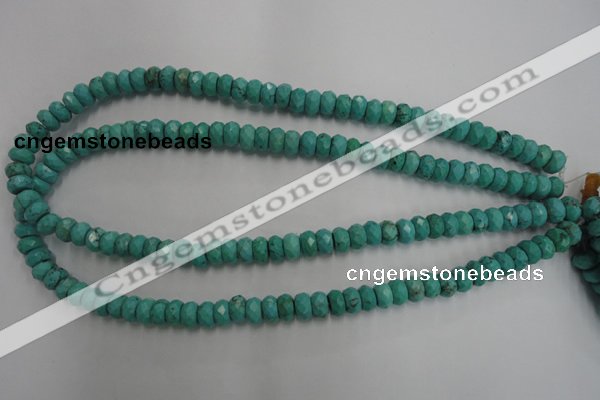 CWB442 15.5 inches 5*8mm faceted rondelle howlite turquoise beads