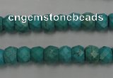 CWB444 15.5 inches 6*8mm faceted rondelle howlite turquoise beads