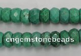 CWB445 15.5 inches 6*10mm faceted rondelle howlite turquoise beads