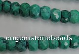 CWB446 15.5 inches 7*10mm faceted rondelle howlite turquoise beads