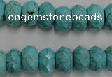 CWB447 15.5 inches 8*12mm faceted rondelle howlite turquoise beads