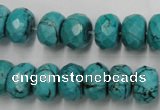 CWB448 15.5 inches 8*12mm faceted rondelle howlite turquoise beads