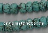 CWB449 15.5 inches 8*12mm faceted rondelle howlite turquoise beads