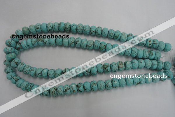 CWB449 15.5 inches 8*12mm faceted rondelle howlite turquoise beads