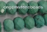 CWB456 15.5 inches 12*16mm faceted rondelle howlite turquoise beads