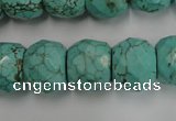 CWB458 15.5 inches 13*15mm faceted rondelle howlite turquoise beads