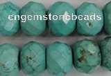 CWB459 15.5 inches 12*18mm faceted rondelle howlite turquoise beads