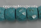 CWB461 15.5 inches 14*20mm faceted rondelle howlite turquoise beads