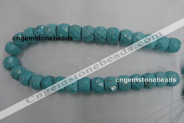 CWB461 15.5 inches 14*20mm faceted rondelle howlite turquoise beads