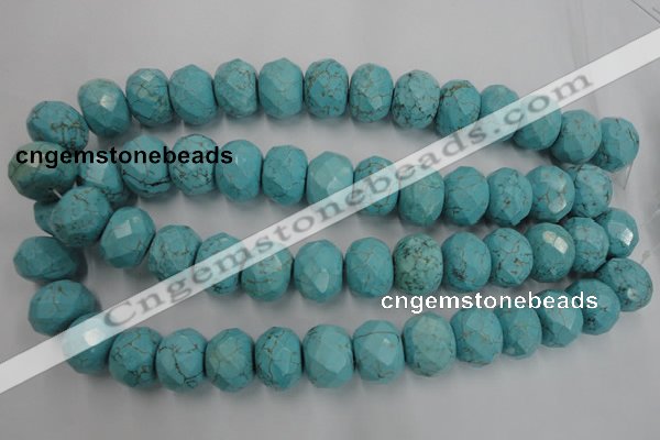 CWB462 15.5 inches 14*20mm faceted rondelle howlite turquoise beads