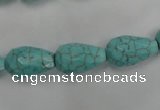 CWB471 15.5 inches 10*16mm faceted teardrop howlite turquoise beads