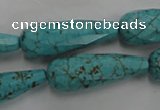 CWB472 15.5 inches 10*30mm faceted teardrop howlite turquoise beads