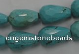 CWB473 15.5 inches 12*20mm faceted teardrop howlite turquoise beads