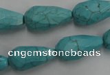 CWB474 15.5 inches 12*22mm faceted teardrop howlite turquoise beads