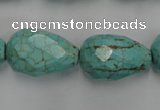 CWB475 15.5 inches 15*22mm faceted teardrop howlite turquoise beads