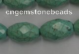 CWB484 15.5 inches 12*20mm faceted rice howlite turquoise beads