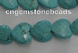 CWB493 15.5 inches 15*15mm faceted heart howlite turquoise beads