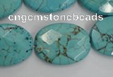 CWB516 15.5 inches 18*25mm faceted oval howlite turquoise beads