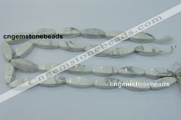 CWB52 15.5 inches 10*30mm twisted rice natural white howlite gemstone beads