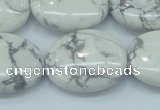 CWB53 15.5 inches 20*25mm oval natural white howlite gemstone beads