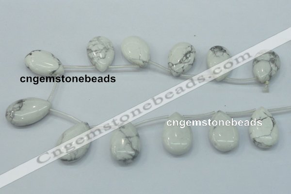 CWB54 20*30mm top-drilled teardrop natural white howlite gemstone beads