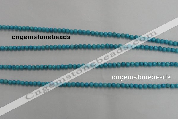 CWB552 15.5 inches 4mm round howlite turquoise beads wholesale