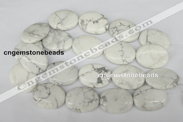 CWB60 15.5 inches 30*40mm oval natural white howlite beads wholesale