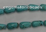 CWB675 15.5 inches 8*14mm teardrop howlite turquoise beads wholesale