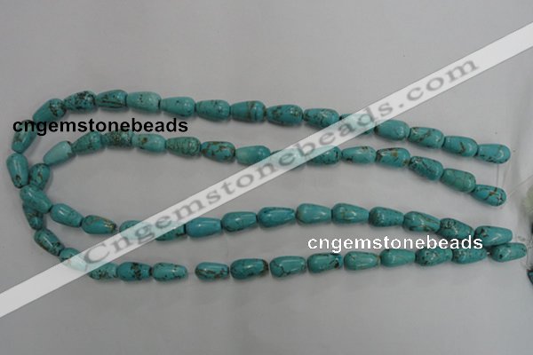 CWB675 15.5 inches 8*14mm teardrop howlite turquoise beads wholesale