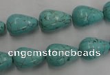 CWB676 15.5 inches 10*15mm teardrop howlite turquoise beads wholesale