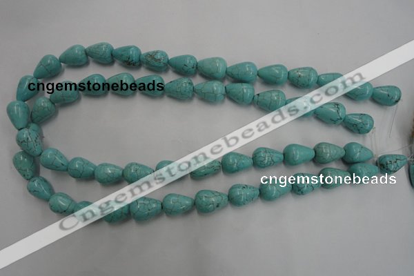 CWB676 15.5 inches 10*15mm teardrop howlite turquoise beads wholesale