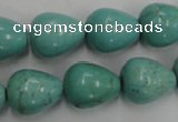 CWB677 15.5 inches 13*16mm teardrop howlite turquoise beads wholesale