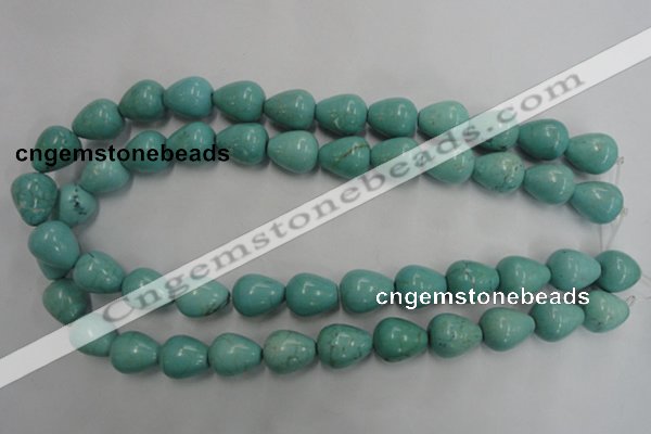 CWB677 15.5 inches 13*16mm teardrop howlite turquoise beads wholesale