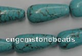 CWB678 15.5 inches 10*28mm teardrop howlite turquoise beads wholesale