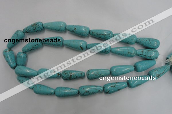 CWB678 15.5 inches 10*28mm teardrop howlite turquoise beads wholesale