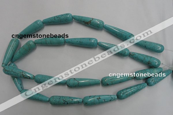 CWB679 15.5 inches 10*38mm teardrop howlite turquoise beads wholesale