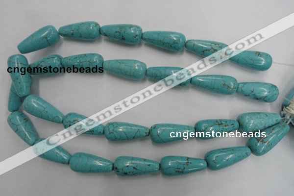 CWB680 15.5 inches 13*30mm teardrop howlite turquoise beads wholesale