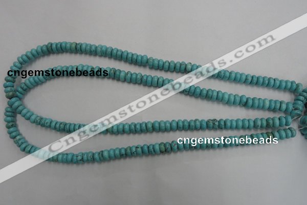 CWB682 15.5 inches 3*7mm rondelle howlite turquoise beads wholesale