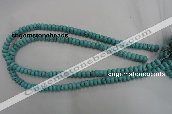 CWB683 15.5 inches 4*7mm rondelle howlite turquoise beads wholesale