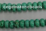 CWB685 15.5 inches 6*10mm rondelle howlite turquoise beads wholesale