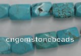 CWB688 15.5 inches 10*14mm faceted nuggets howlite turquoise beads