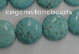 CWB706 15.5 inches 18mm flat round howlite turquoise beads