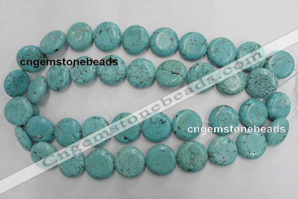 CWB707 15.5 inches 20mm flat round howlite turquoise beads