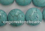 CWB710 15.5 inches 20mm flat round howlite turquoise beads