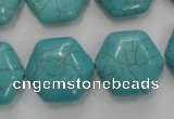 CWB712 15.5 inches 18*20mm hexagon howlite turquoise beads