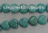 CWB714 15.5 inches 10*10mm heart howlite turquoise beads wholesale